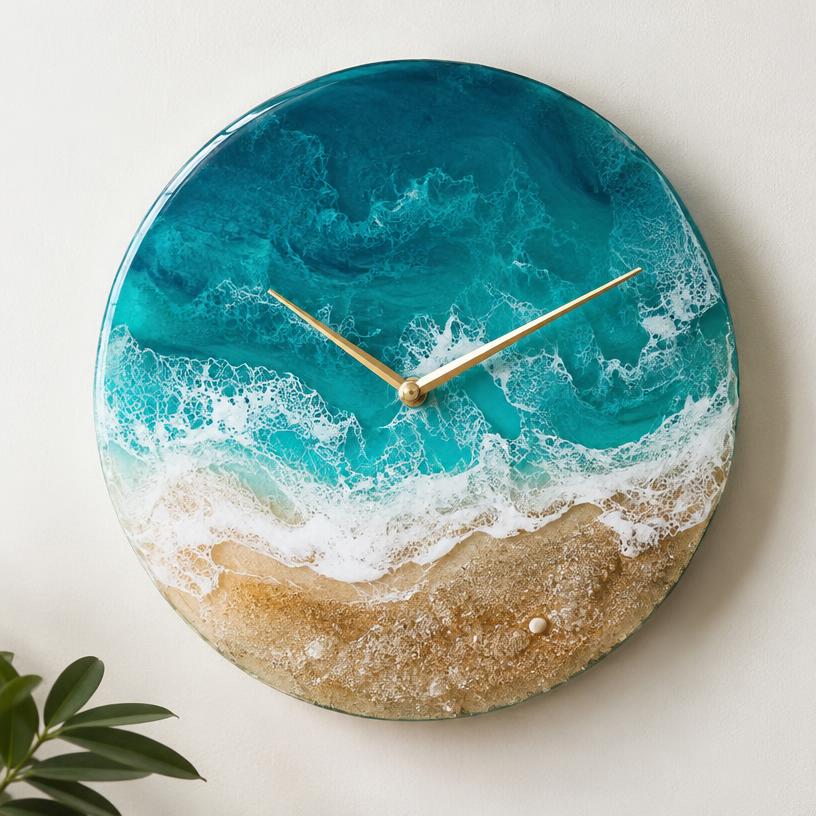 Reloj de pared con efecto océano